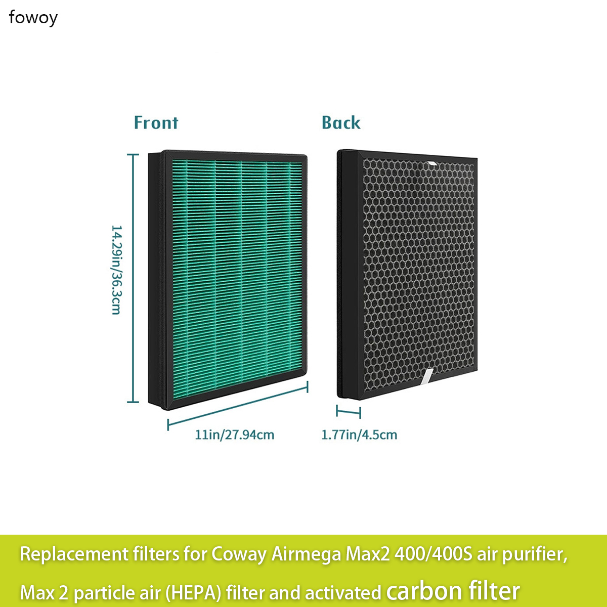 Coway Air Purifier Airmega 400 - ไส้กรองทดแทนสำหรับเครื่องฟอกอากาศ Coway Airmega Max2 400/400S, ไส้กรองฝุ่นละออง