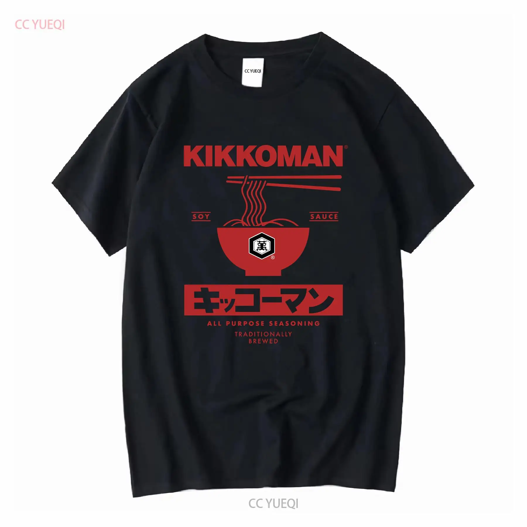 Japan Lifestyle And Culture - Kikkoman ก๋วยเตี๋ยวซีอิ๊วฉลากผู้ใหญ่เสื้อยืดอาหารญี่ปุ่นแขนยาวหรือแขนสั้นวินเทจล้างเสื้อผ้านักออกแบบมีสไตล์