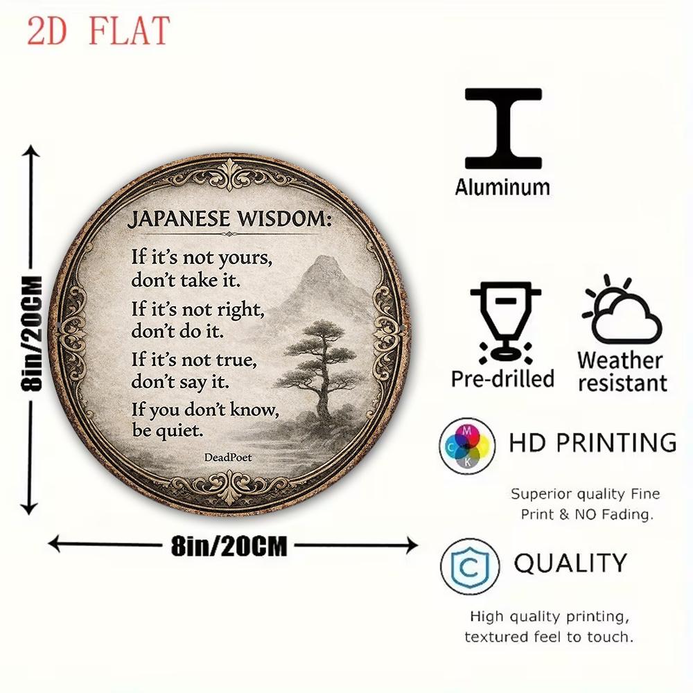 ป้ายกลมแบน 2 มิติ 1 ชิ้น ขนาด  - Japanese Life Quotes บทวิจารณ์และราคา